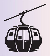 Fototapeta premium Modern gondola lift cabin with support arm isolated illustration design