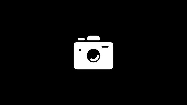 Photo camera technology icon animation isolated on black background