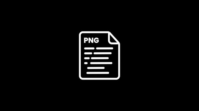 PNG document icon outline animation isolated on white background
