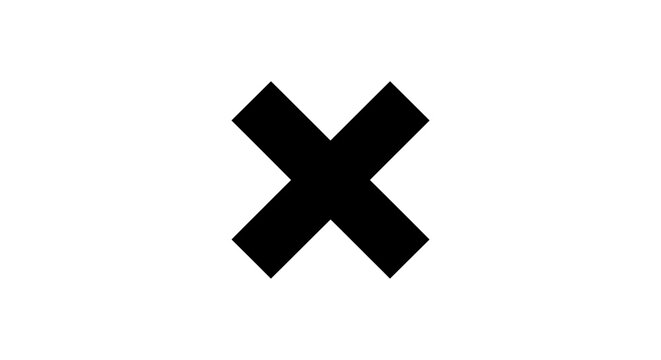 Black Cross Symbol Mark.