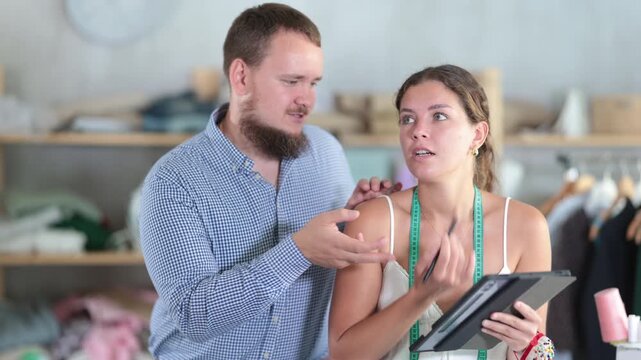 Obsessive man behaves indecently towards his female co-worker drawing sketch during working hours in atelier
