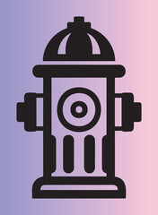 Naklejka premium Flat design illustration of a classic fire hydrant isolated on gradient
