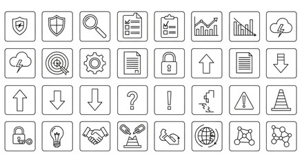 Obraz premium Collection of Hand Drawn Business Icons and Symbols.