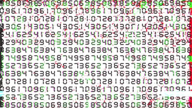 binary digit animation glitch computer animation 4k