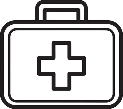 Medical first aid kit inside a briefcase style illustration design