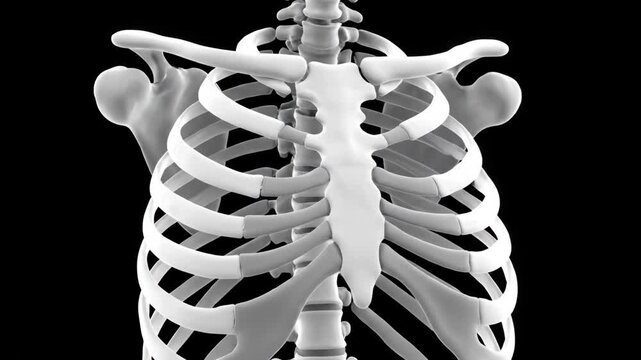 3D Human Ribcage and Sternum Animation - Medical Visualization