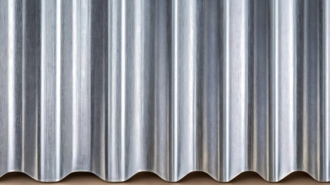 Corrugated metal sheet presenting a wavy pattern texture