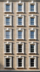 Obraz premium Building facade with multiple ornate classical windows