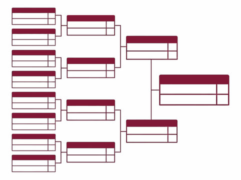 Tournament Bracket Chart with Matchup Boxes for Competition Planning