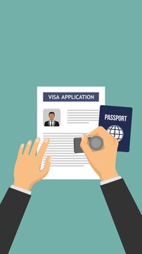 visa approved video animation vertical concept