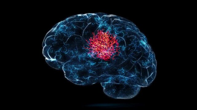 Intricate digital visualization of the human brain, showcasing complex neural pathways and the flow of thoughts and data