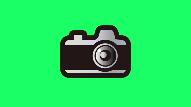 Simple Camera Icon Flash Animation with Chroma Key