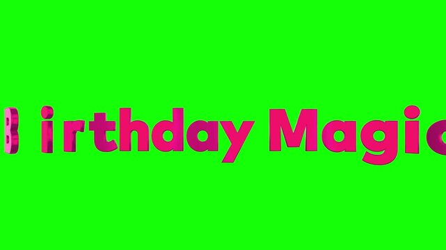 Dry ice effect sparkling pink text on green background for birthday celebrations