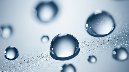 Hydrophobic coating demonstration car paint water beading close-up macro photography spherical droplets surface tension effects repulsion properties transparency