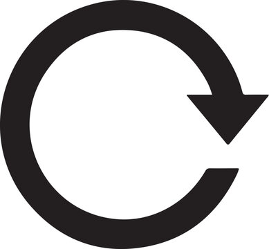 Black circular arrow symbol sign