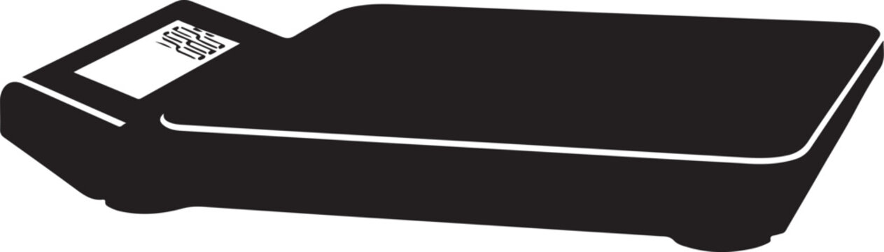 Black digital bathroom scale with white details digital scale