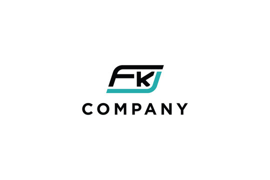 letter fk abstract business logo modern design minimalist template
