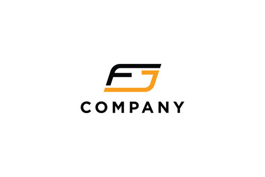 letter fj abstract business logo modern design minimalist template