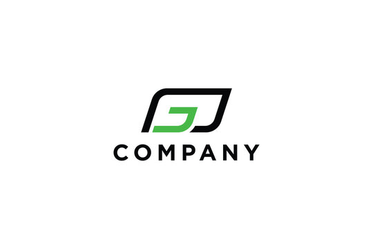 letter gj abstract business logo modern design minimalist template
