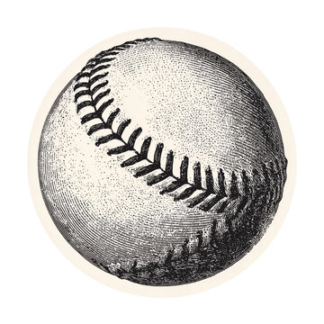Vintage Halftone Baseball Sticker - Retro Sport Decal Isolated on Transparent Background (PNG)
