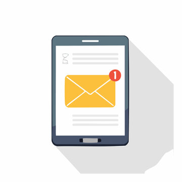 Smartphone displaying an email notification with an unread message icon
