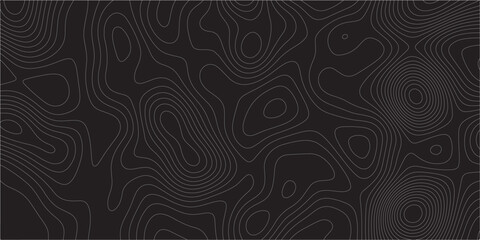 Ocean topographic line map with curvy wave isolines vector illustration. Abstract topographic contours map background, Vector contour topographic map. Cartography texture abstract banner use. © Kainat 