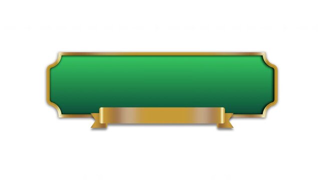 Animation of Elegant Islamic Banner Title Frame in Green and Gold on Transparent Background