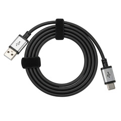 Fototapeta premium Usb 3.0 to usb 3.0 high-speed data transfer cable with black connector plugs isolated on transparent background