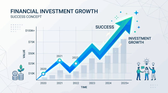 Financial investment growth success concept.
