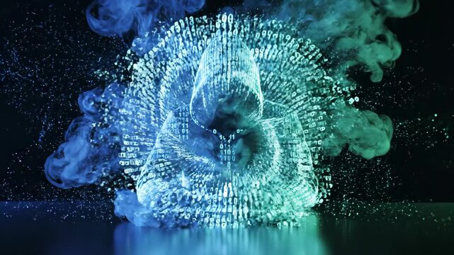 A blue-green splash of water with a glowing white circular pattern inside