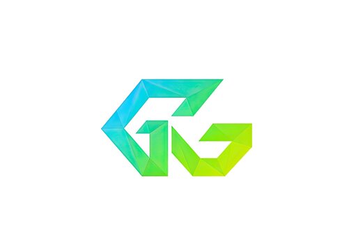 Modern geometric letter G logo with green blue gradient