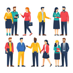 Obraz premium Diverse Business Team Collaboration, People Meeting, Professional Office Workers Group