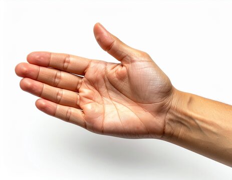 human hand, neutral pose, isolated on white background