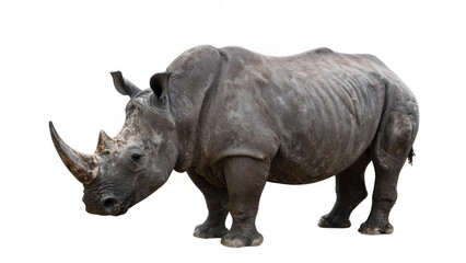 Obraz premium Large African Rhinoceros Full Body Shot Isolated on White