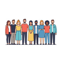 Obraz premium Diverse Group of People Standing Together, Unity and Community Concept
