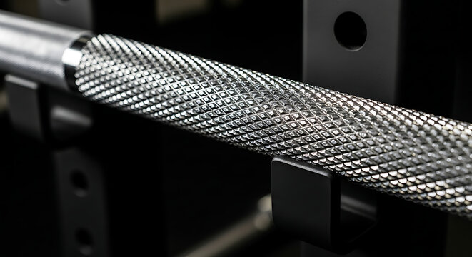 Close-up view of a textured metal bar with intricate diamond pattern.