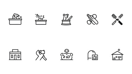 Fototapeta premium Icon Set for Various Purposes: A collection of simple, stylized icons, perfect for representing a range of concepts and applications.