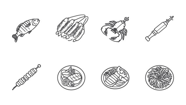 Culinary Delights: A collection of meticulously rendered food items showcases the artistry of cooking. From fresh fish to succulent grilled dishes.