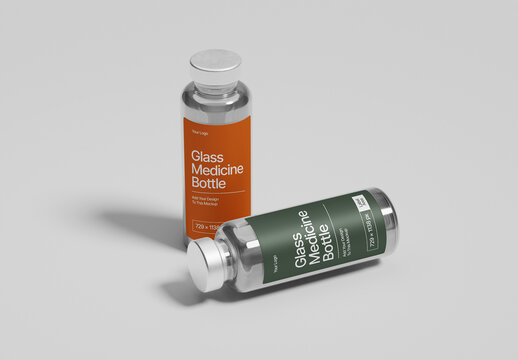 Pharmacy Glass Bottle Mockup