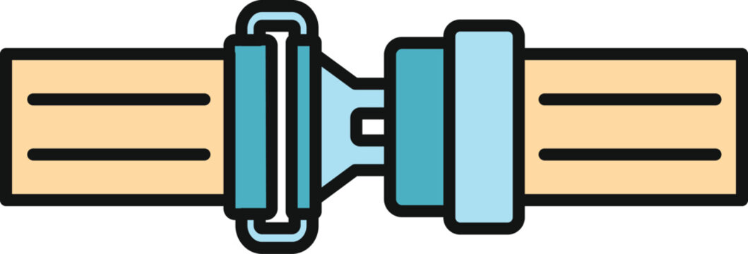 Buckled seatbelt graphic depicting vehicle safety measures and passenger security