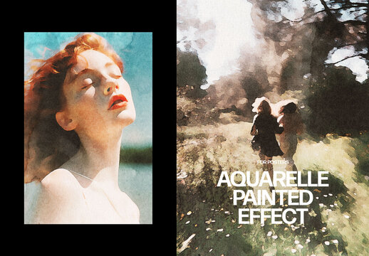Aquarelle Photo Effect &ndash; Painting for Poster & Social Media (PSD)