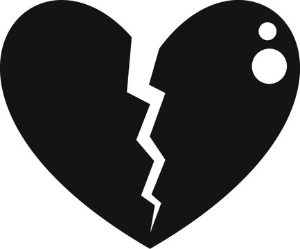 Broken heart icon showing separation in a relationship or emotional pain
