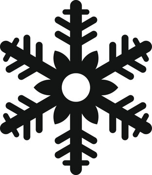 Snowflake icon depicting winter weather and frosty temperatures