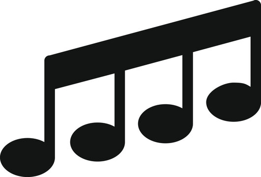 Music notes icon displaying rhythm and harmony sign on white background