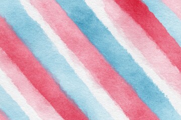 Fototapeta premium Soft watercolor stripes blend pastel blue and pink, creating pla