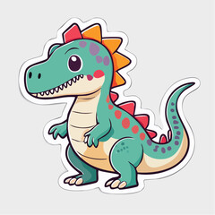 Fototapeta premium Cute Cartoon Dinosaur Sticker