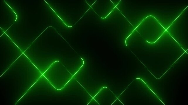 Abstract green digital background with glowing lines and futuristic technology pattern 4k animated video.
