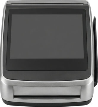 Modern POS payment terminal isolated on transparent background