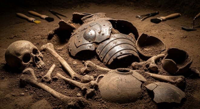 Ancient Skeletons and Armor Unearthed in Archaeological Dig