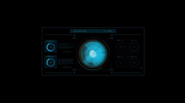 Sci-Fi Infographic HUD Interface with Data Charts and UI Graphics